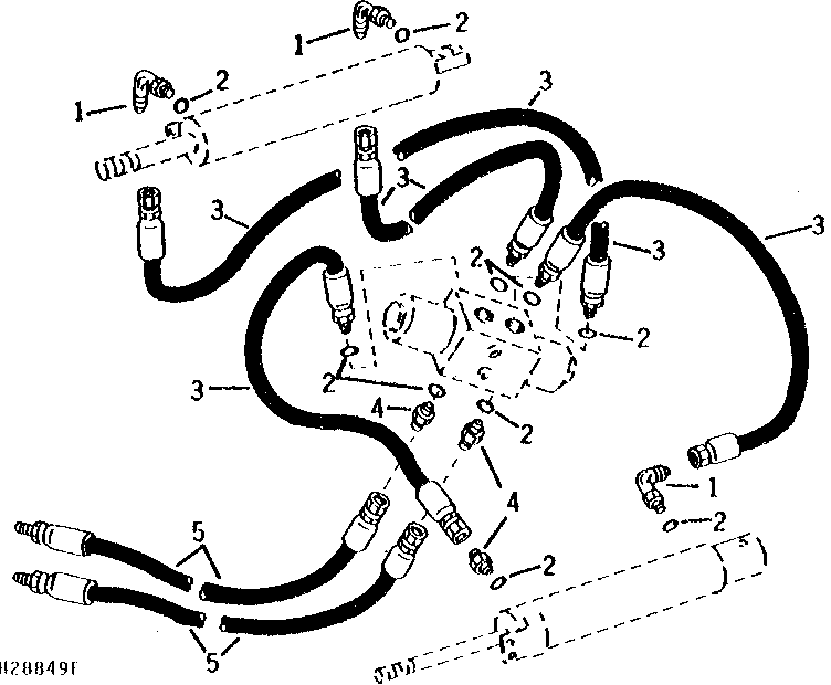 HYDRAULIC HOSES FOR UNLOADING AUGER LATCH AND SWING CYLINDER