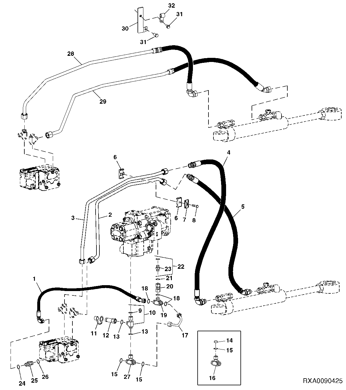 PRIORITY VALVE LINES AND STEERING CYLINDER LINES