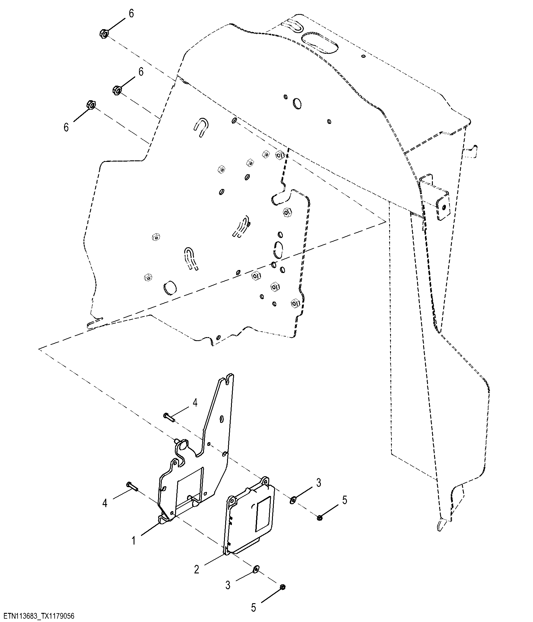 Engine Control Unit and Mounting (Engine 4045TT096-RE545793)