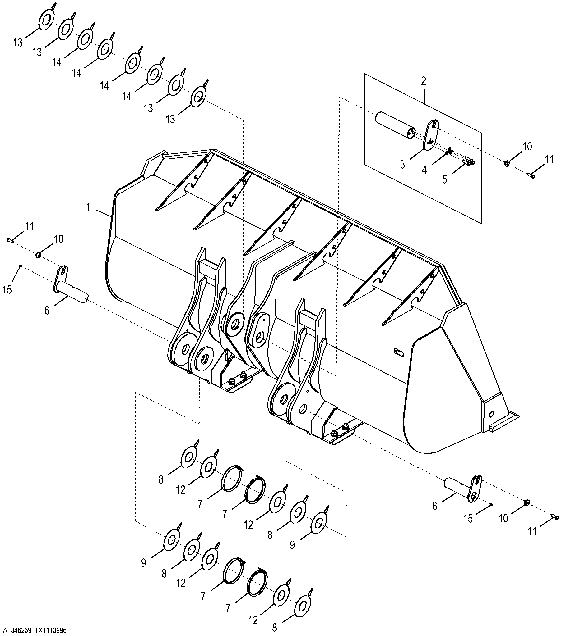 Bucket Pins for 4.0 m³ (5.25 yd³) General Purpose Bucket