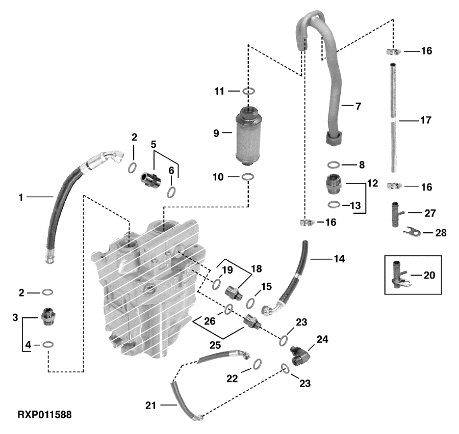 Hydraulic Pump Lines (40 CM3 (2.4 IN3) Pump)
