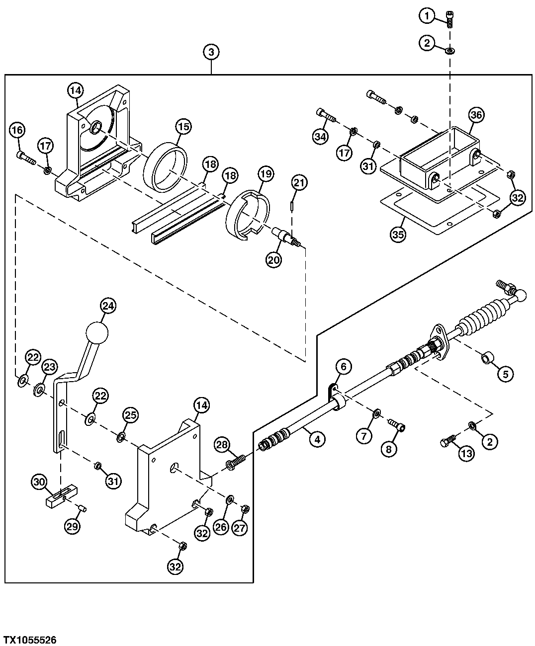 Engine Throttle Control Cable, Control Lever and Housing
