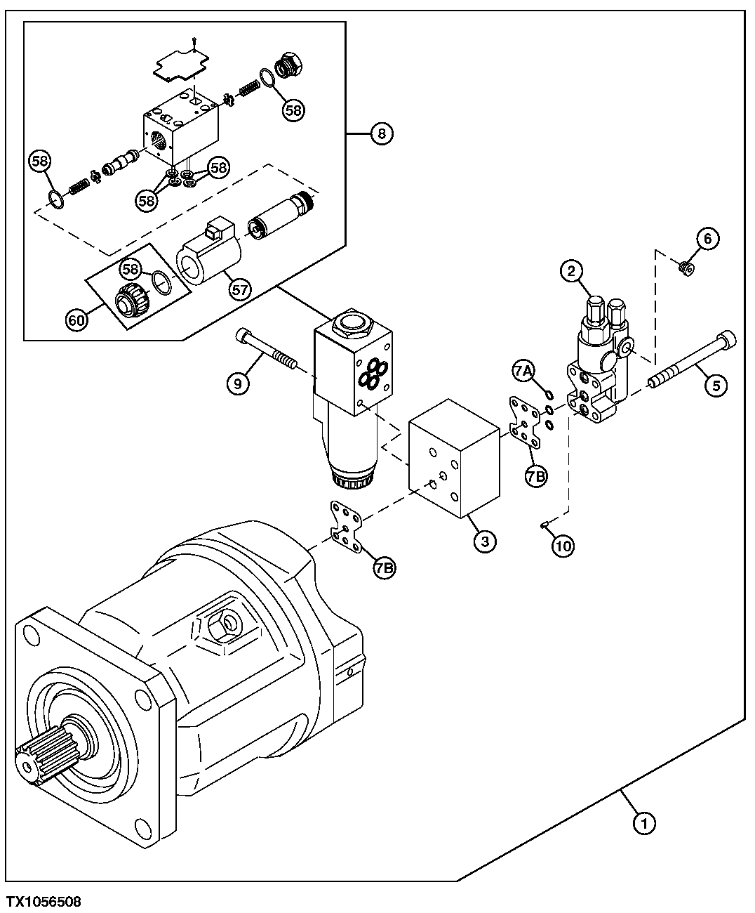 Main Hydraulic Pump, Drive Coupler, and Mounting Flange ( - 009842)