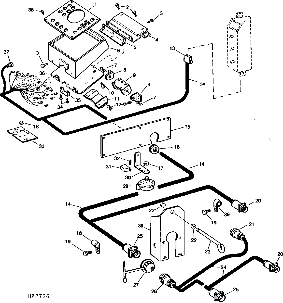 Control Box Housing, Mounting Brackets and Harness (Dial-A-Matic) (600001 - )