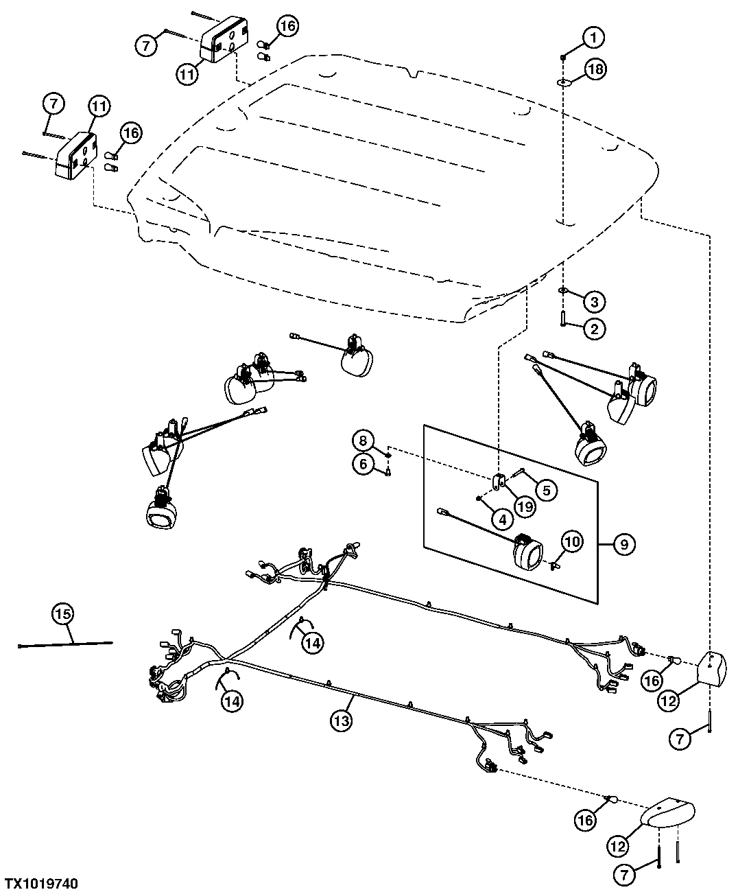 Standard Lights, Deluxe Lights and Roof Harness (953498 - )