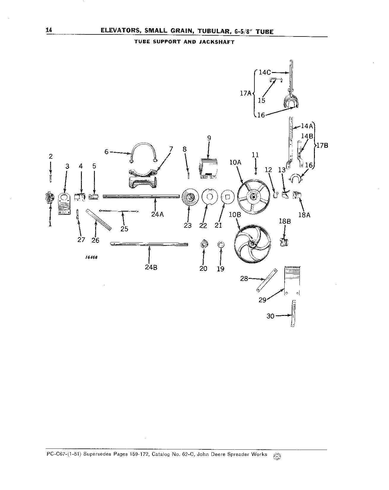 Elevators, Small Grain, 6-5/8 In. Tube Support, Tube
