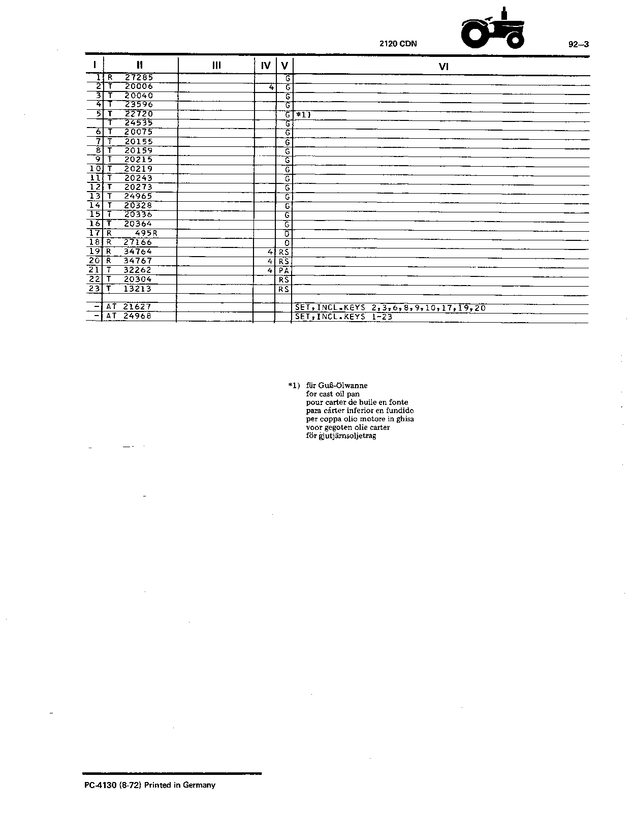 Engine Gasket Set (Continued)