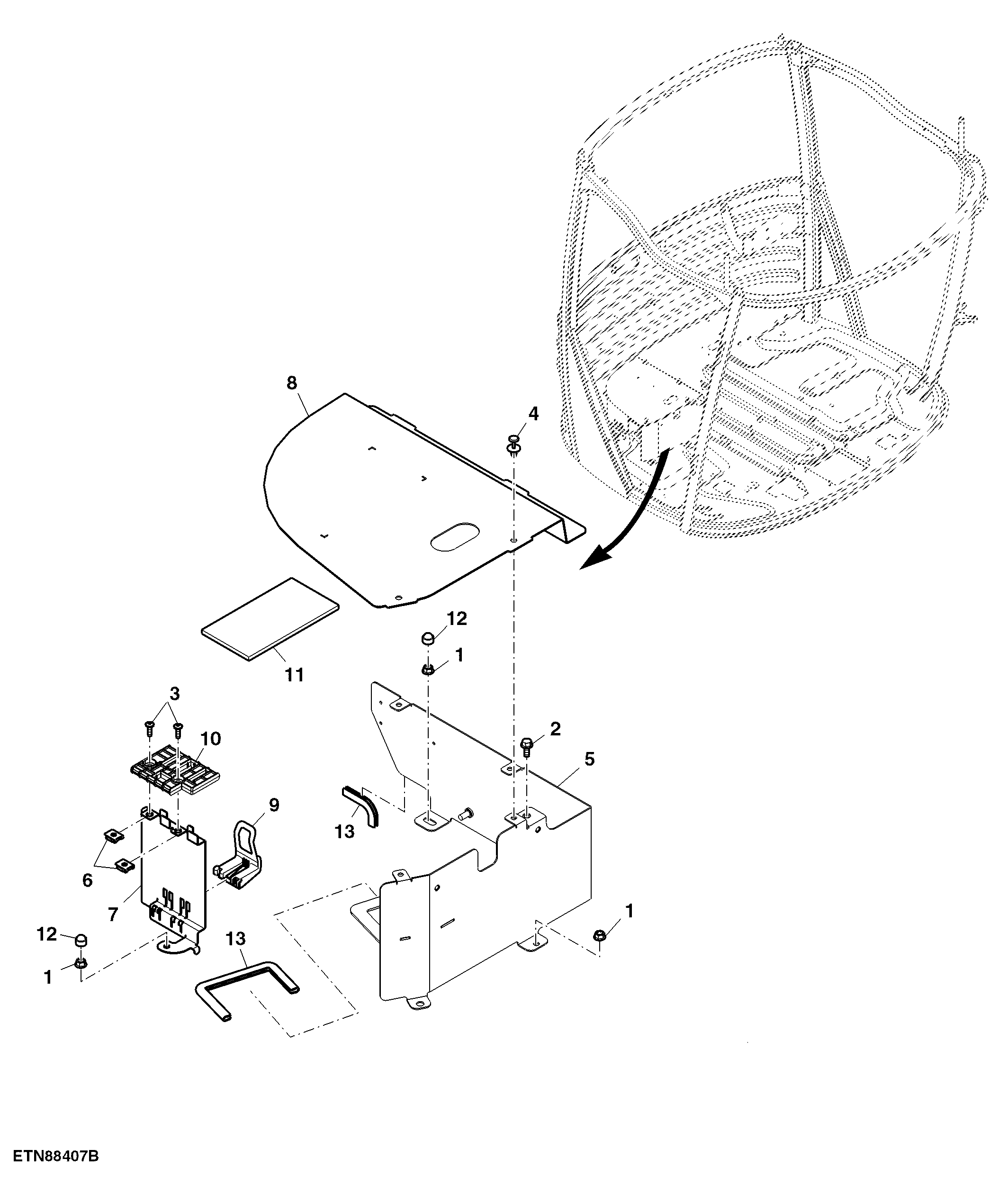 Cab Controller Mounting Hardware, Base Option