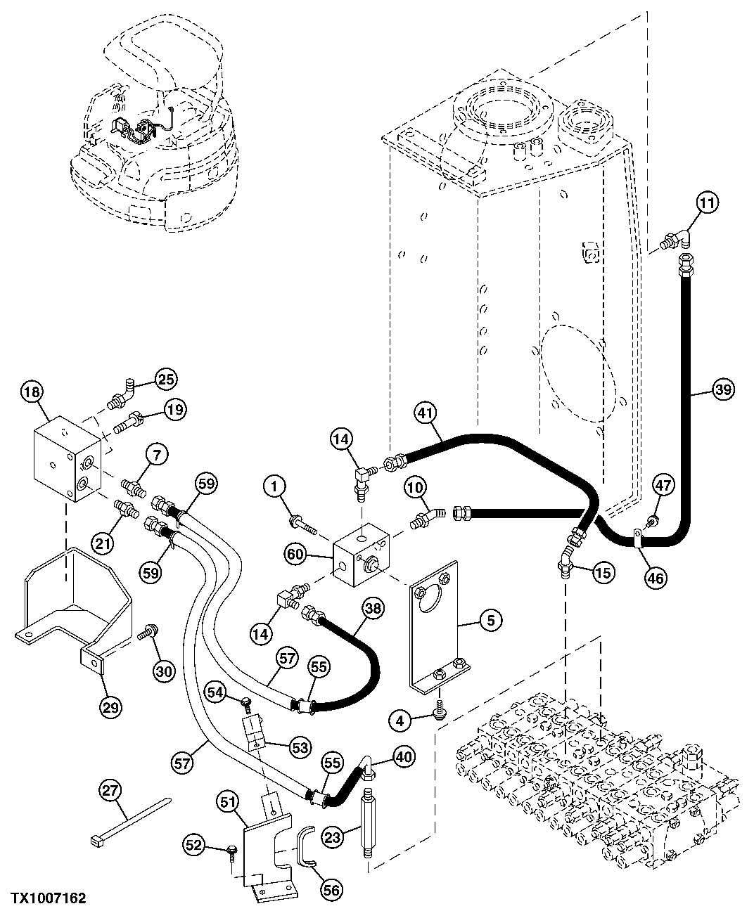 AUXILIARY HYDRAULIC LINES (UPPERSTRUCTURE) (SN. 005218-005231) (005218 - 005231)