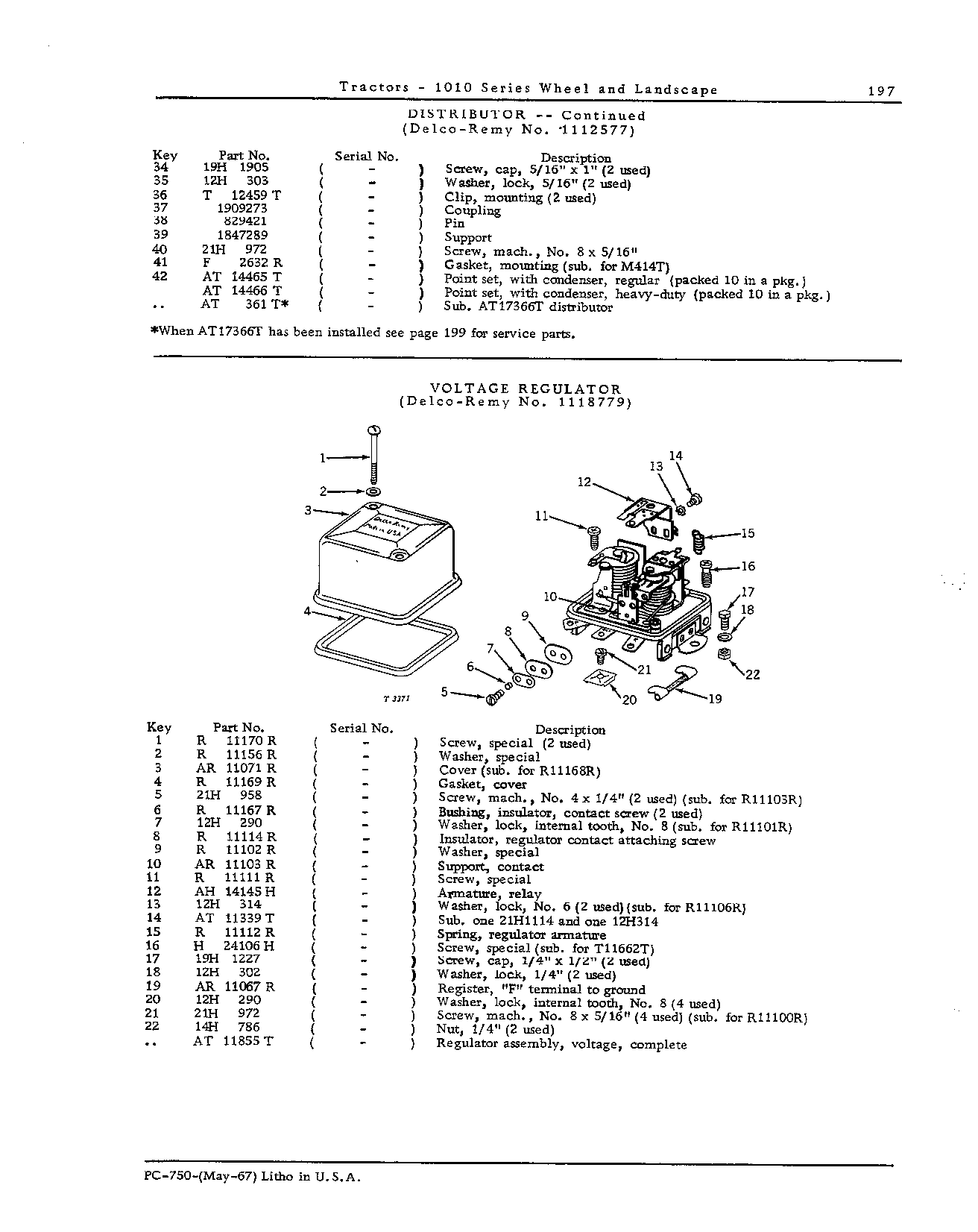 Distributors, Voltage Regulator and Wiring kit (Continued)