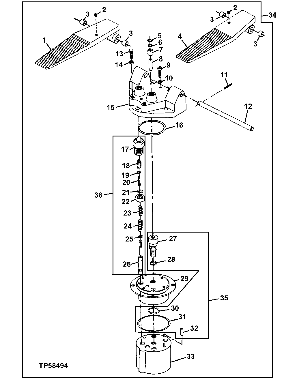 Valve Control (Shear) (Two-Pedal) (Forward-Reverse) (788774 - )