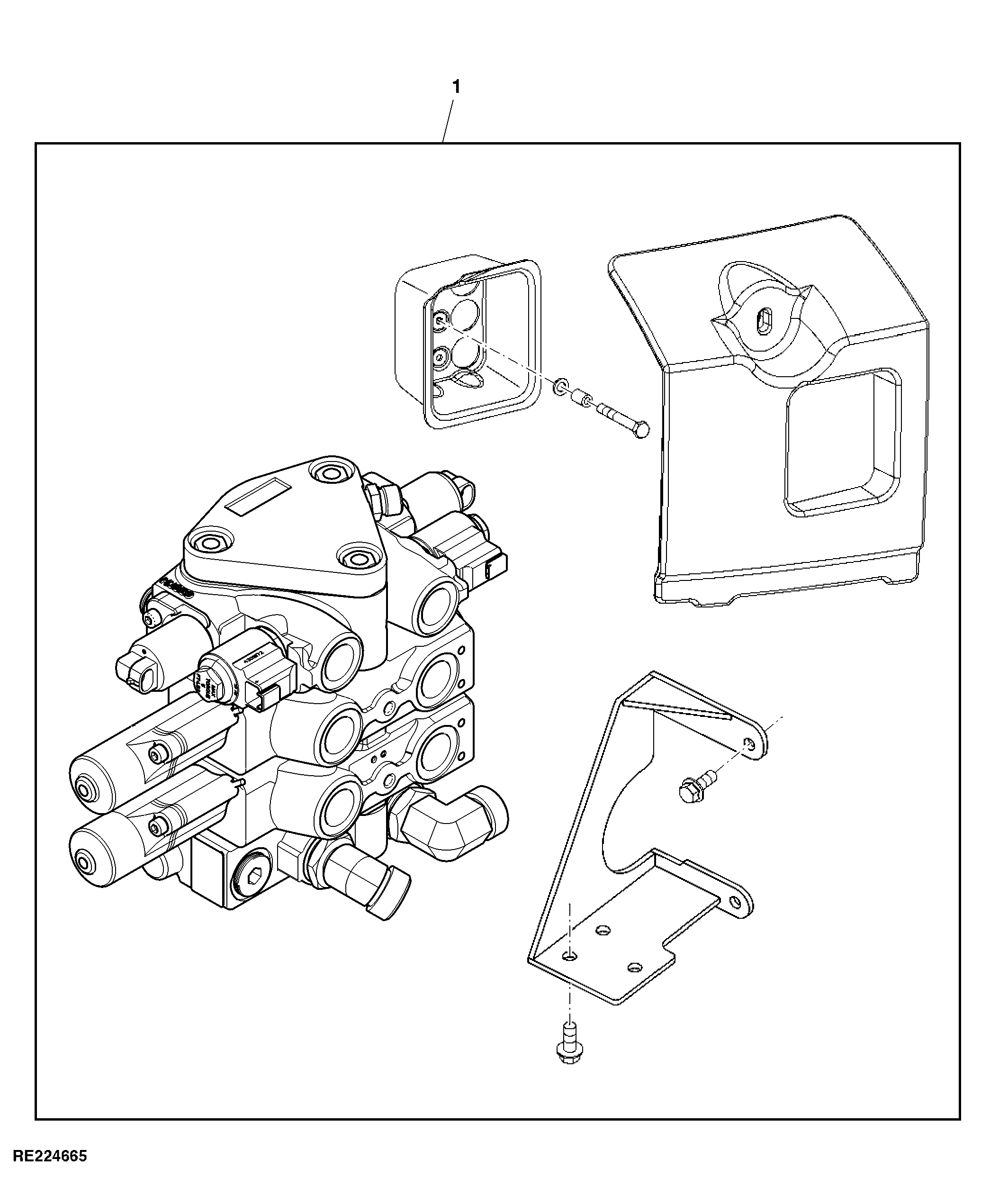 Attachment, Mechanical Valve Stack, Mid-Mount, 3-Function, PowrQuad™ and AutoQuad™