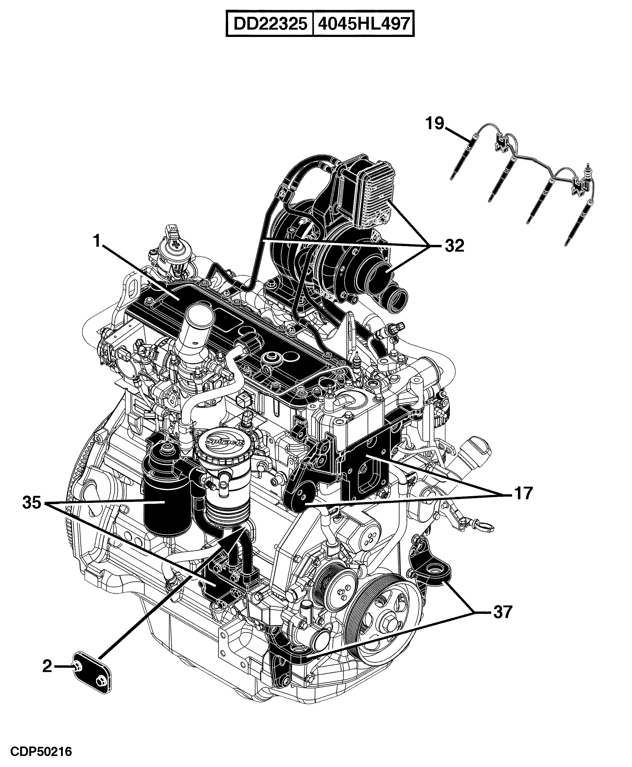 24 Engine 4045HL497-DD22325-DD22369-PE11448-DD22363-ETN97358-ETN108620-ETN108621-ETN110959-ETN110960-ETN108619-ETN110958-ETN97359-ETN97360