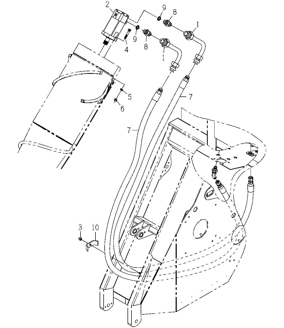 LINES GP, CROP DIVIDER, RIGHT (OPTION 5300){WHEEL}