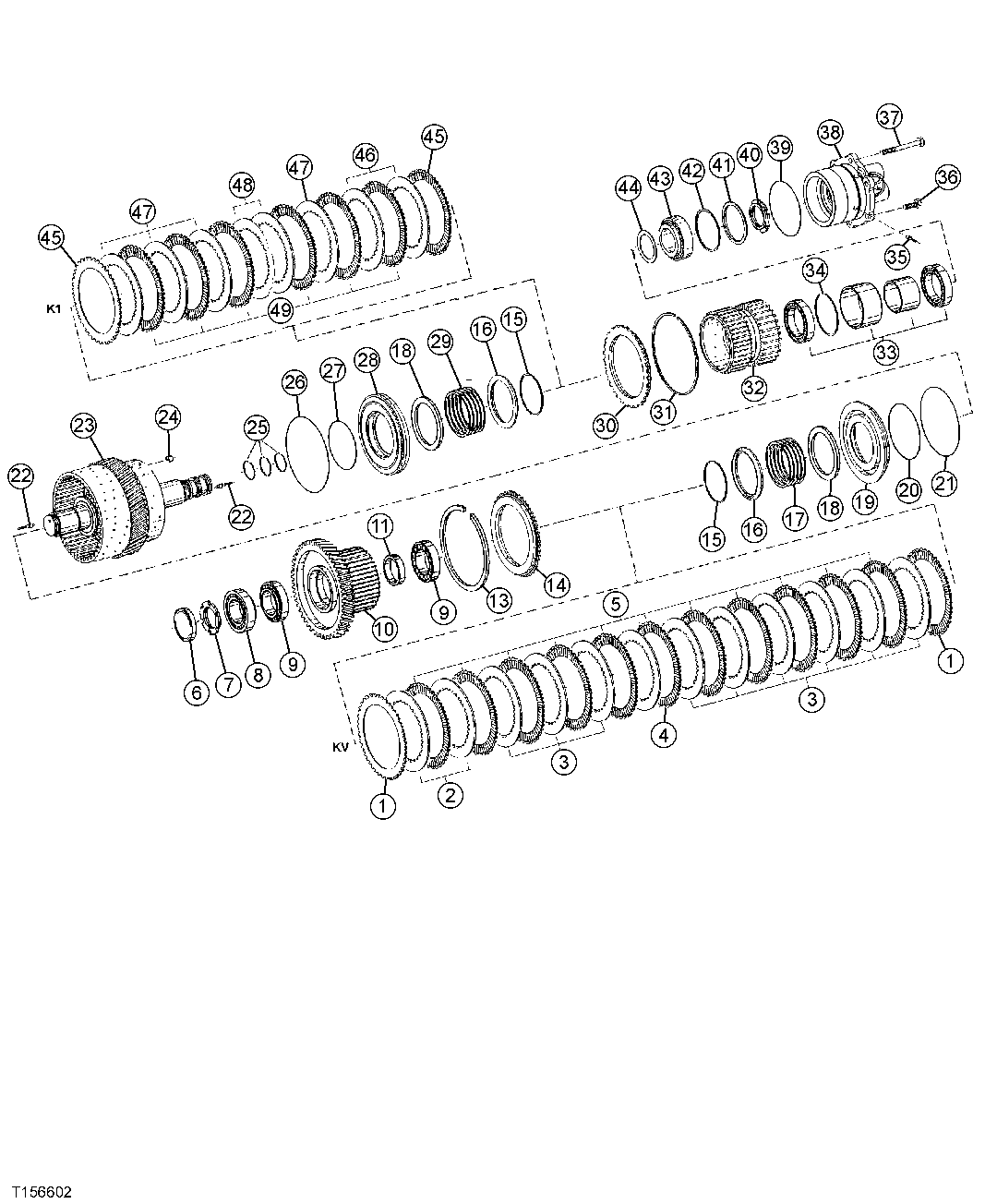 CLUTCH ASSEMBLY (LOW RANGE FORWARD) (K1 & KV) (SN 586280- )