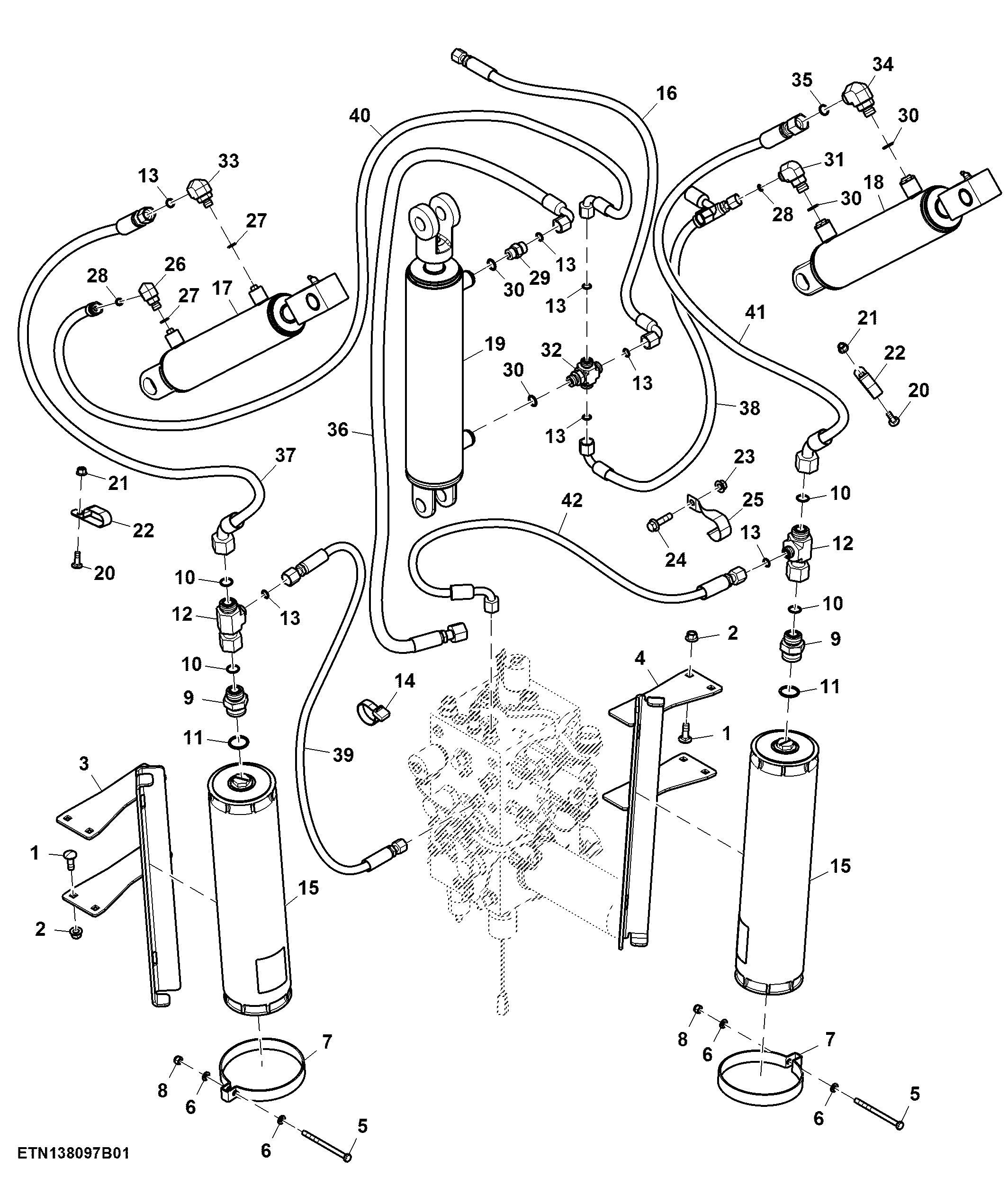 Hydraulic Cylinder, Independent Float System (420001 - )