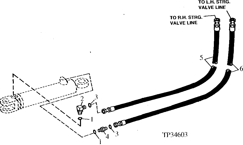 FRONT STEERING MAIN FRAME AND CYLINDER HOSES (543490 - )