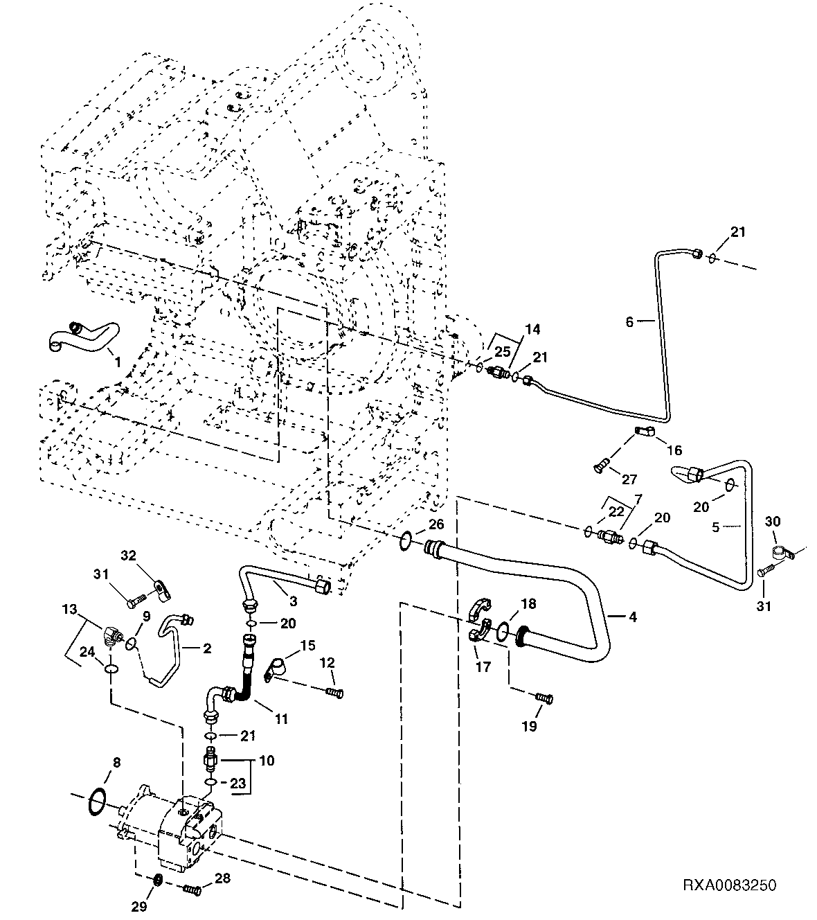 Hydraulic Pump Lines (45 cm (2.75 in.) Pump)