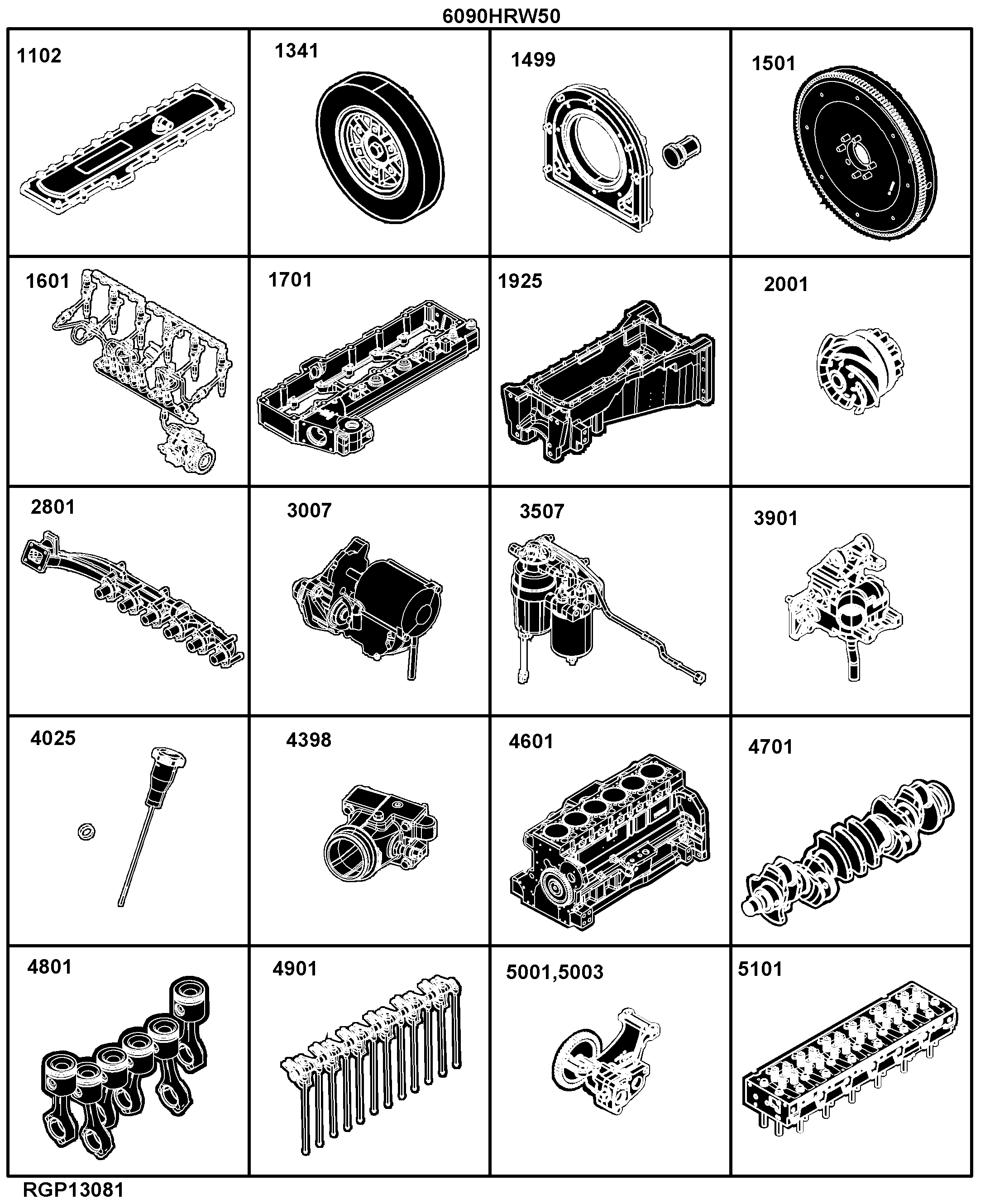 21 Engine 6090HRW50, 6090HRW56-RE533835-RE533841