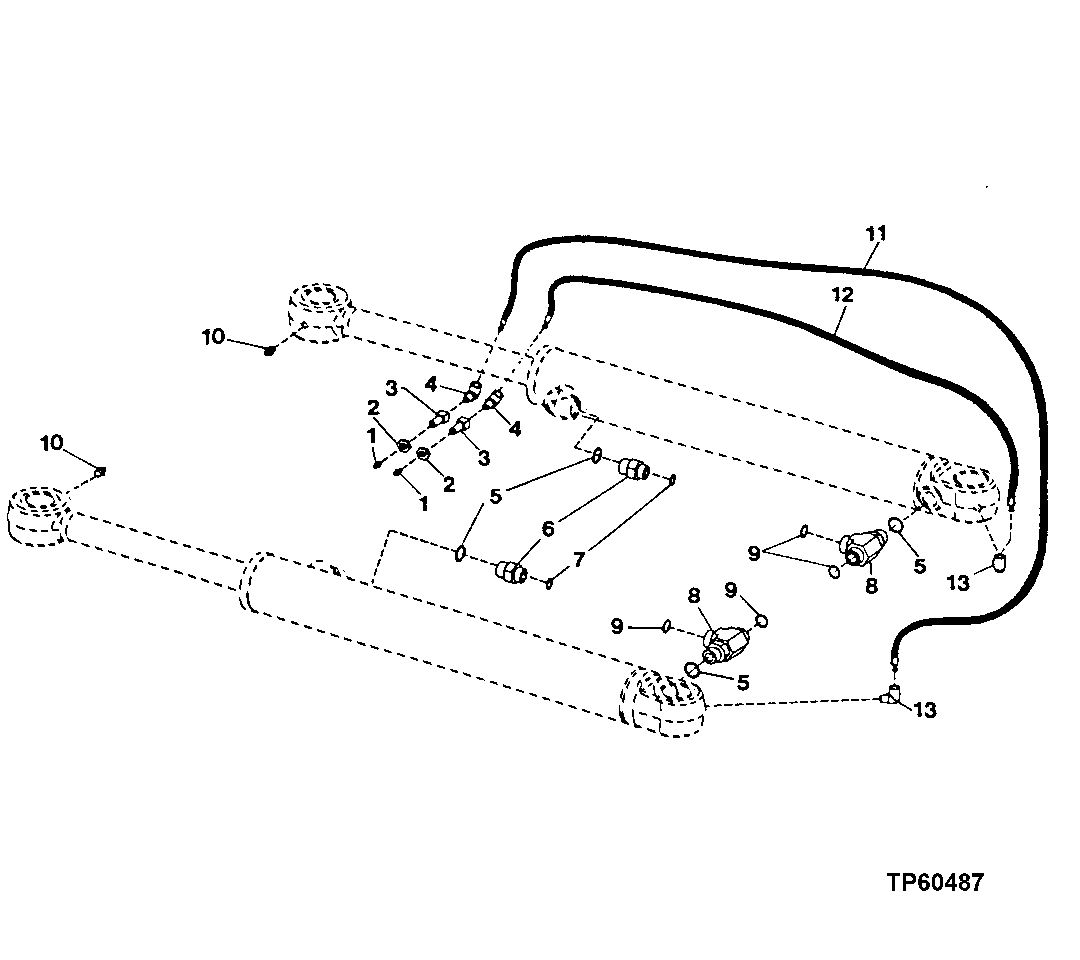 Steering Cylinder Fittings and Lubrication Hoses