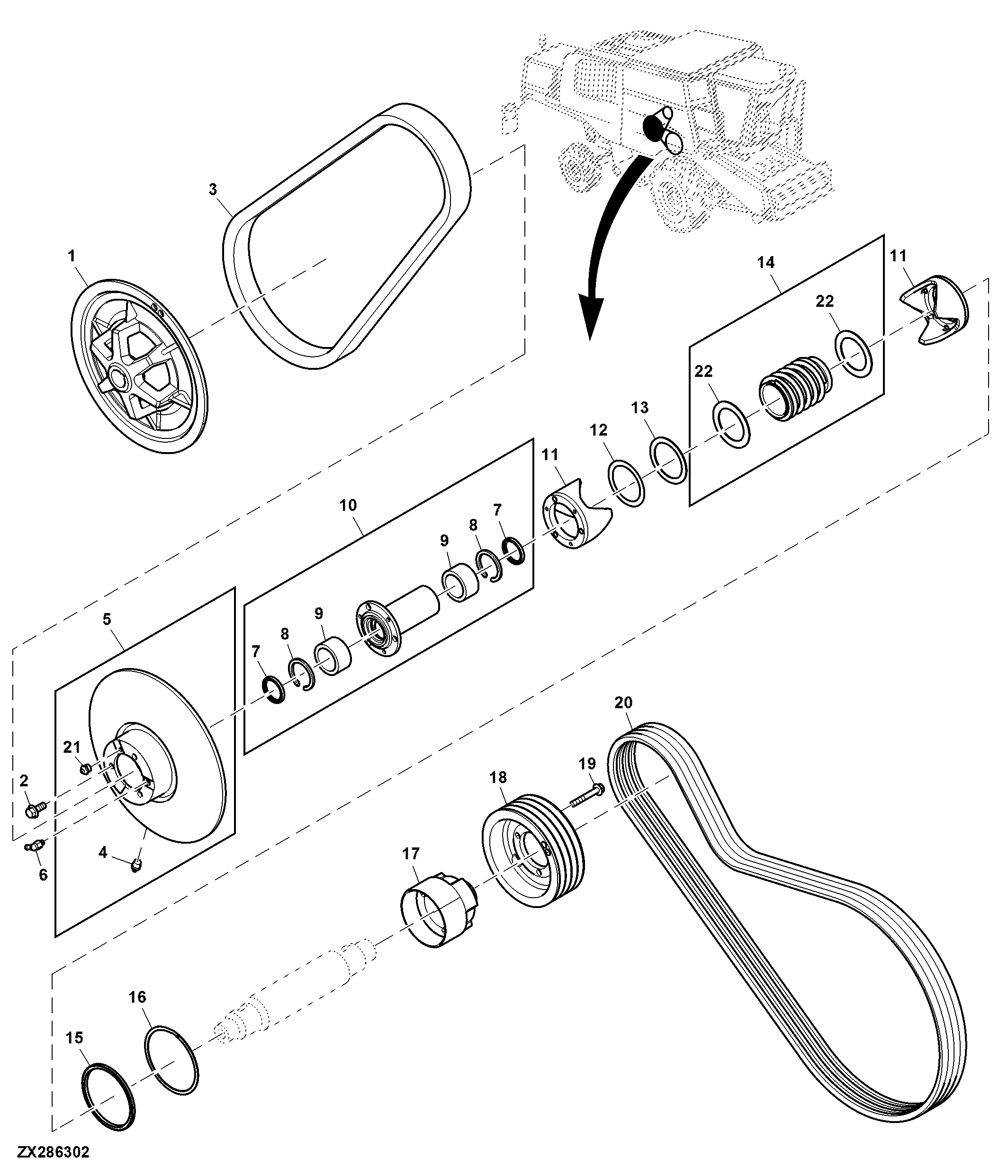 Dual Range Cylinder Drive Intermediate Sheave