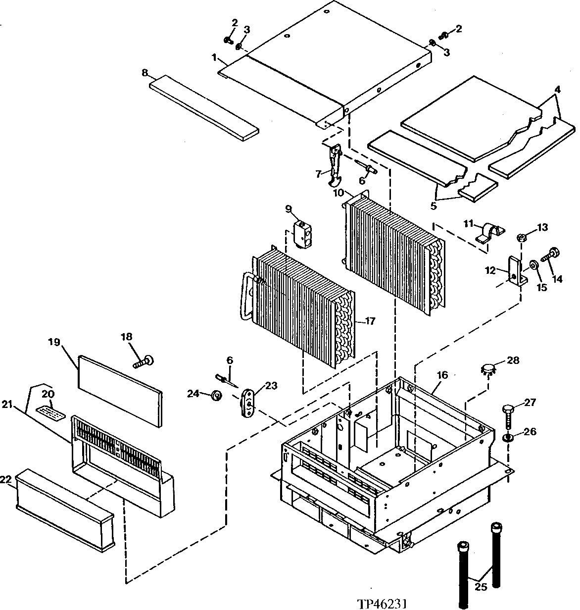 CAB HEATER HOUSING,HEATER CORE,FILTER AND EVAPORATOR (801200 - 816286)