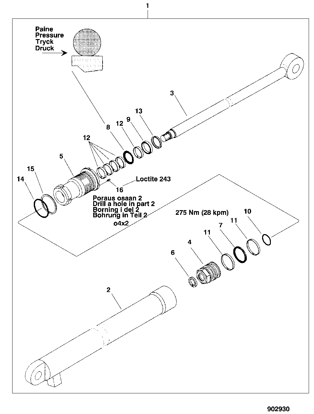 Boom Extension Cylinder (CF510) ( - 003225)
