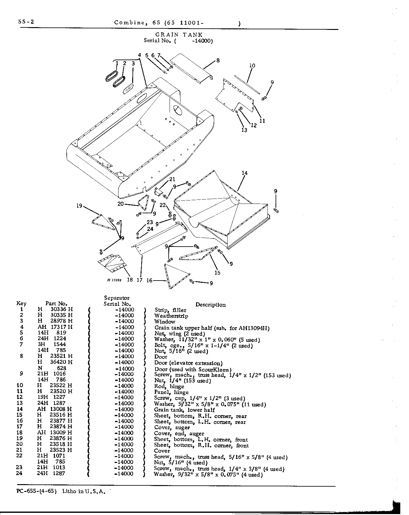 Grain Tank, Loading and Unloading Augers, and Ladder