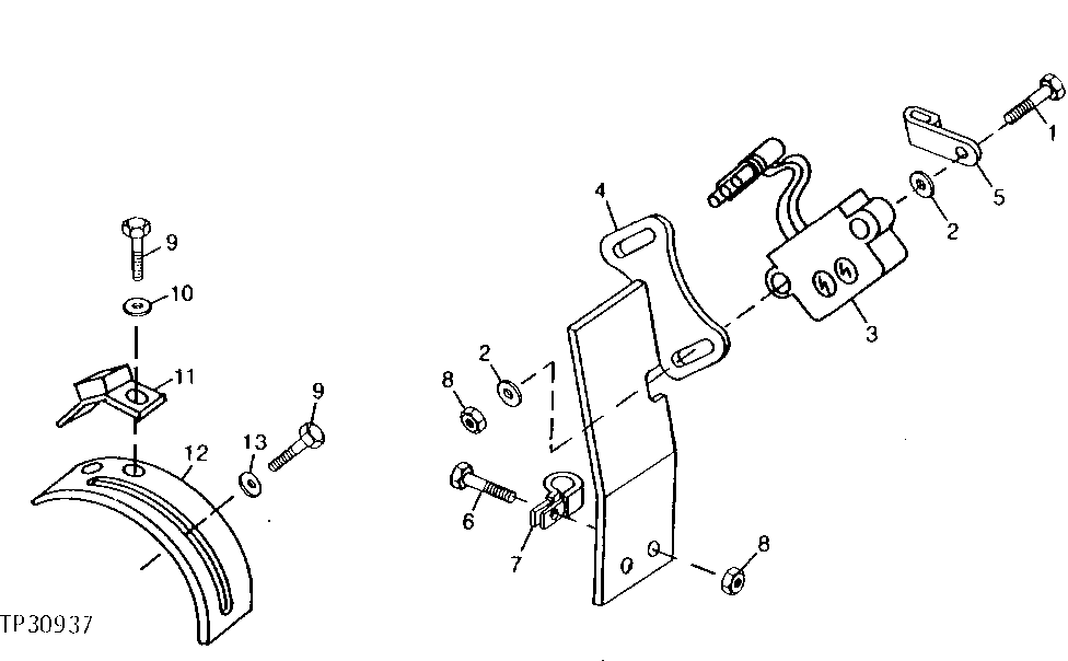 Boom Kick-Out Brackets and Switch (For Use With Tool Carrier or Log Loader)