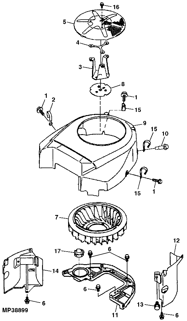 Flywheel Screen, Fan Housing and Engine Shrouds