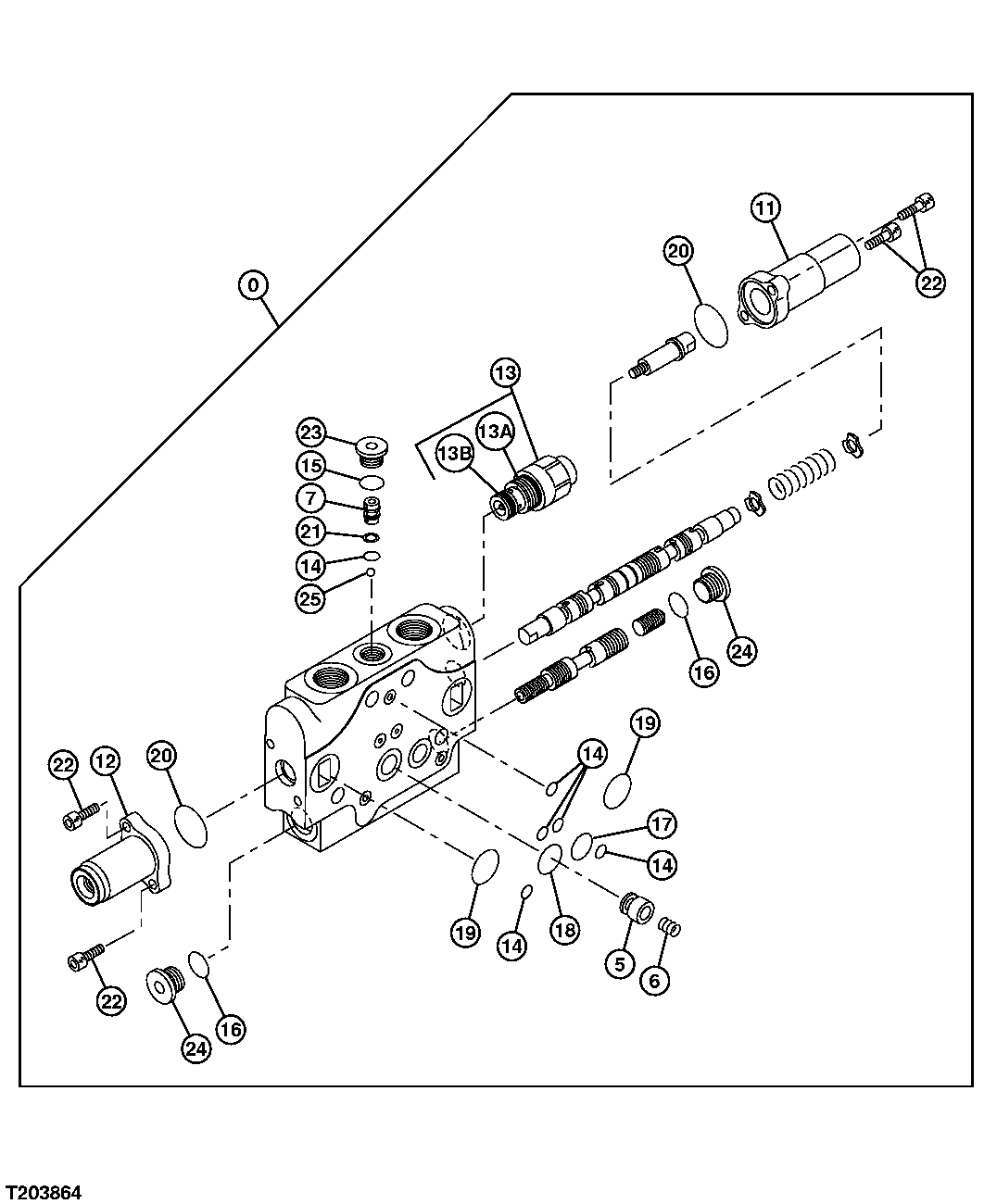 MAIN CONTROL VALVE COMPONENTS - BOOM SWING SECTION