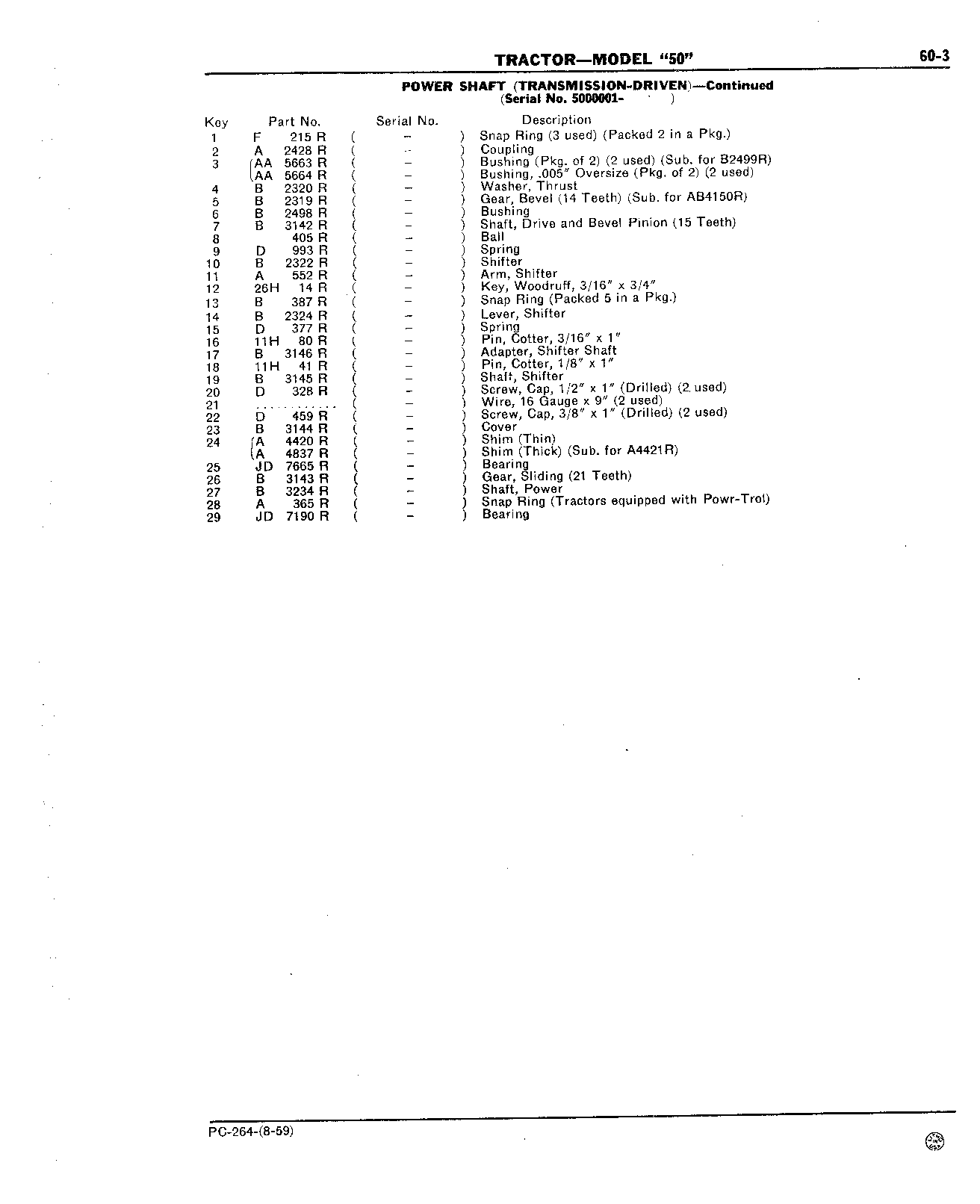 Section 60 - Power Shaft and Power Shaft (Continued)