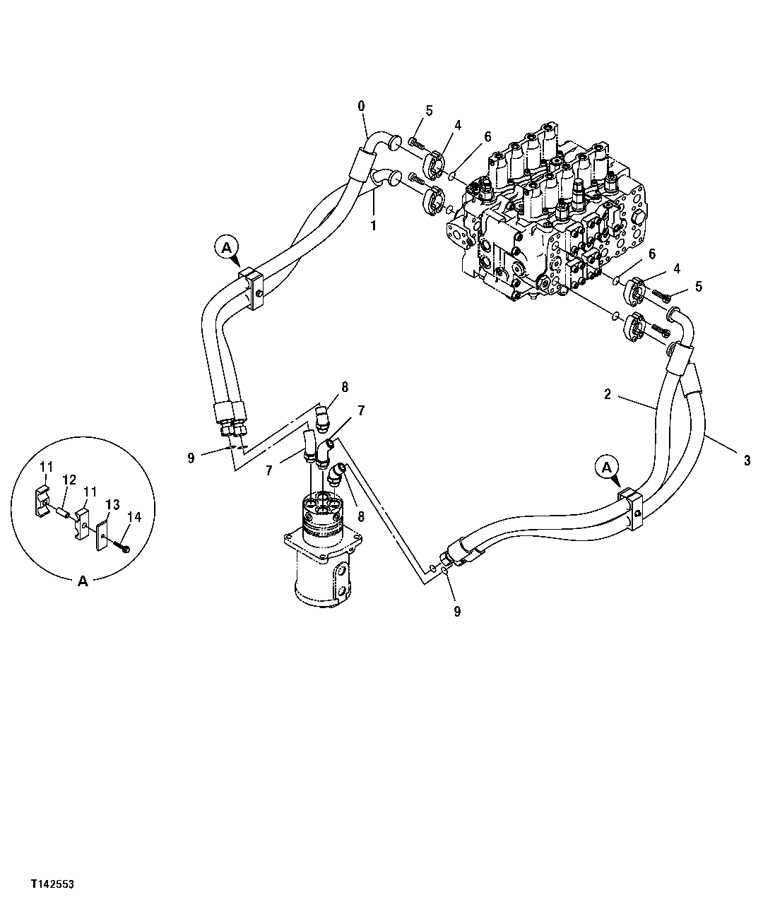 HYDRAULIC HOSES (CONTROL VALVE TO ROTARY MANIFOLD)