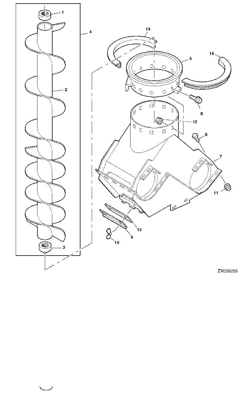 VERTICAL UNLOADING AUGER AND CHARGE HOUSING