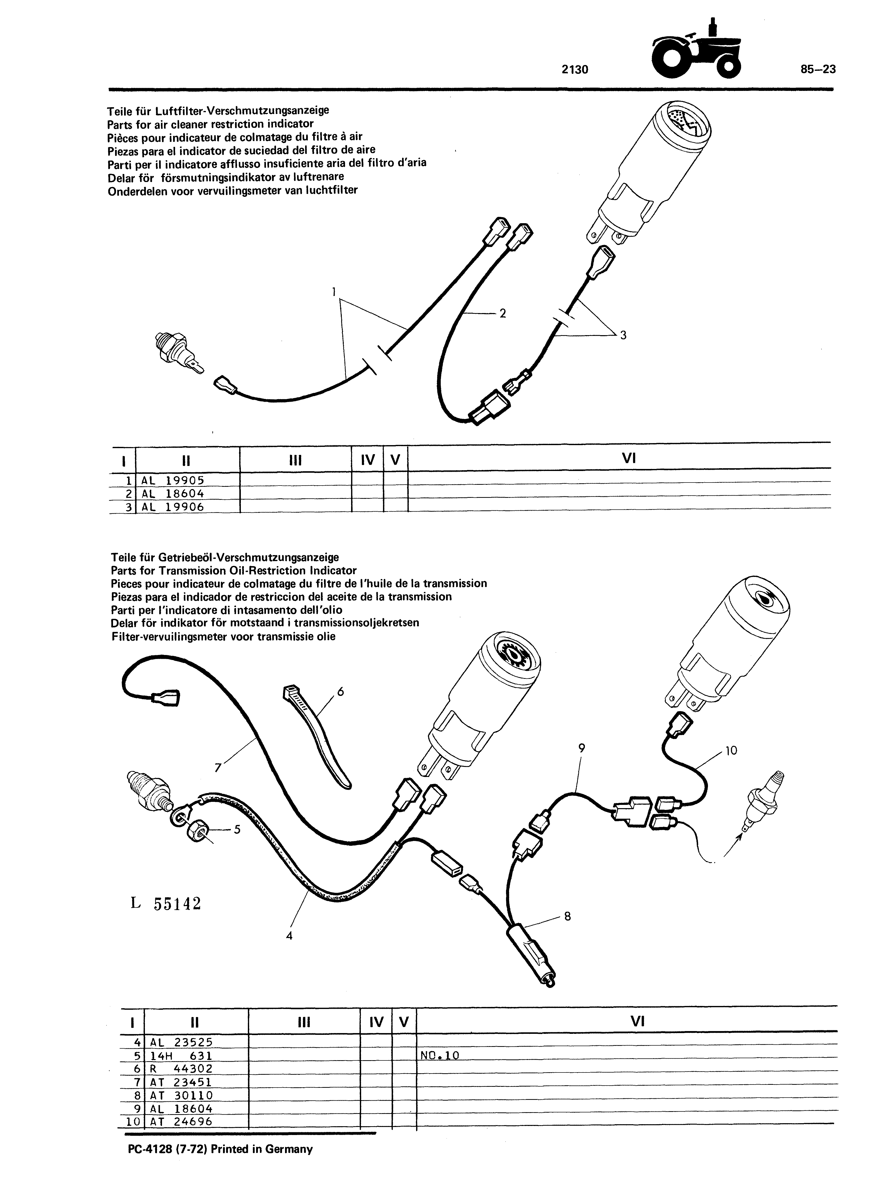 Parts for Air Cleaner Restriction Indicator