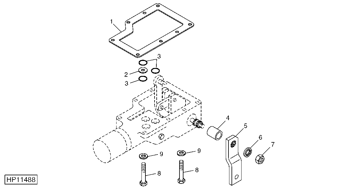 HYDROSTATIC DRIVE DISPLACEMENT CONTROL VALVE GASKET, ORIFICE, AND CONTROL HANDLE (SUNDSTRAND)