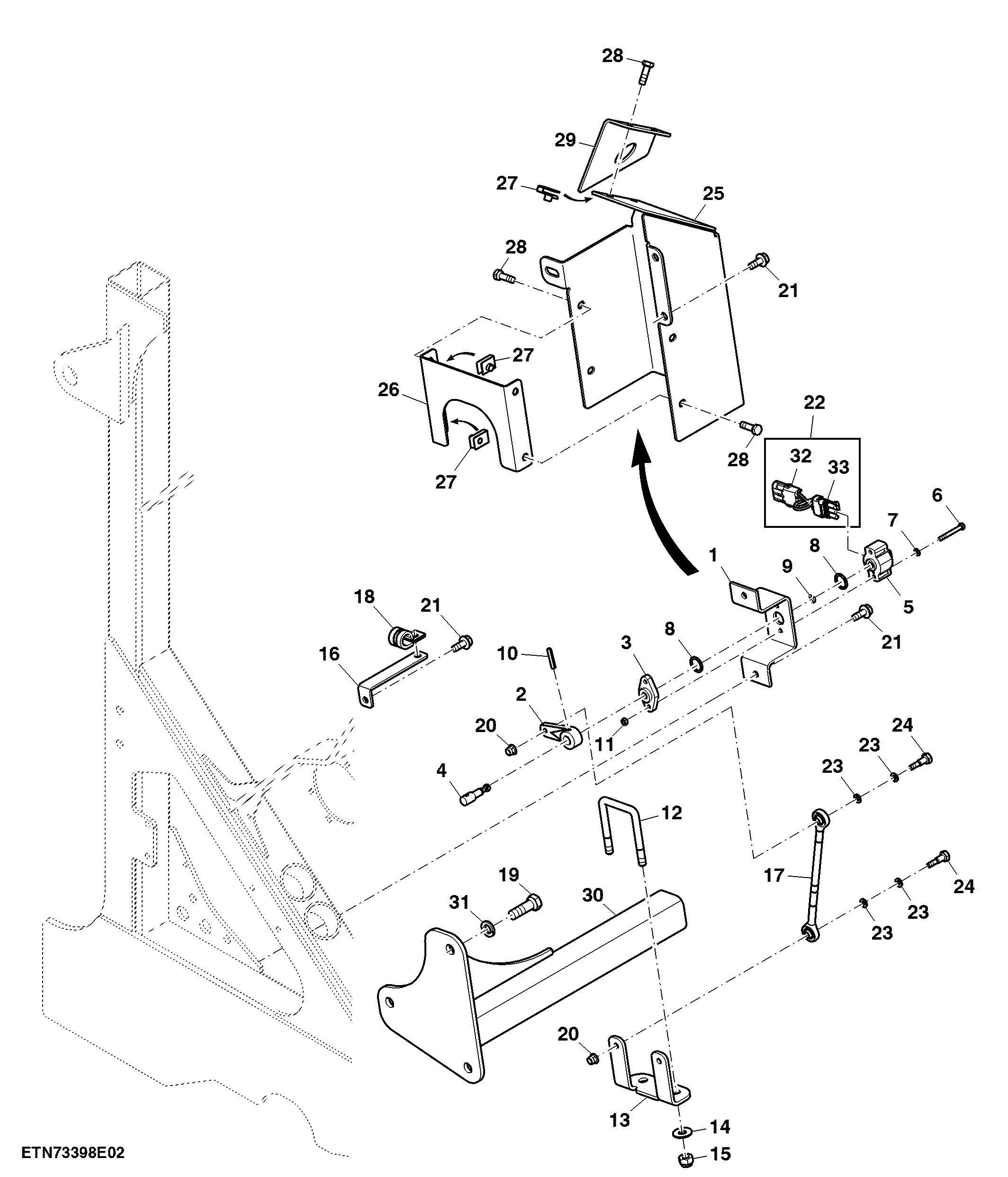 Basecutter Height Indicator Mount, RH, Track