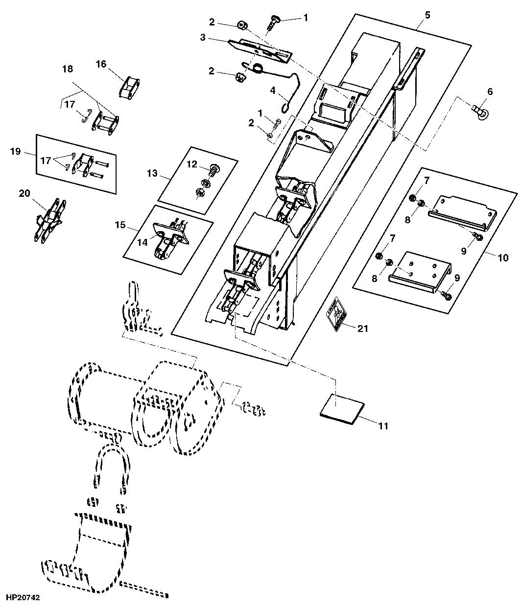 Clean Grain Lower Elevator and Conveyer Chain