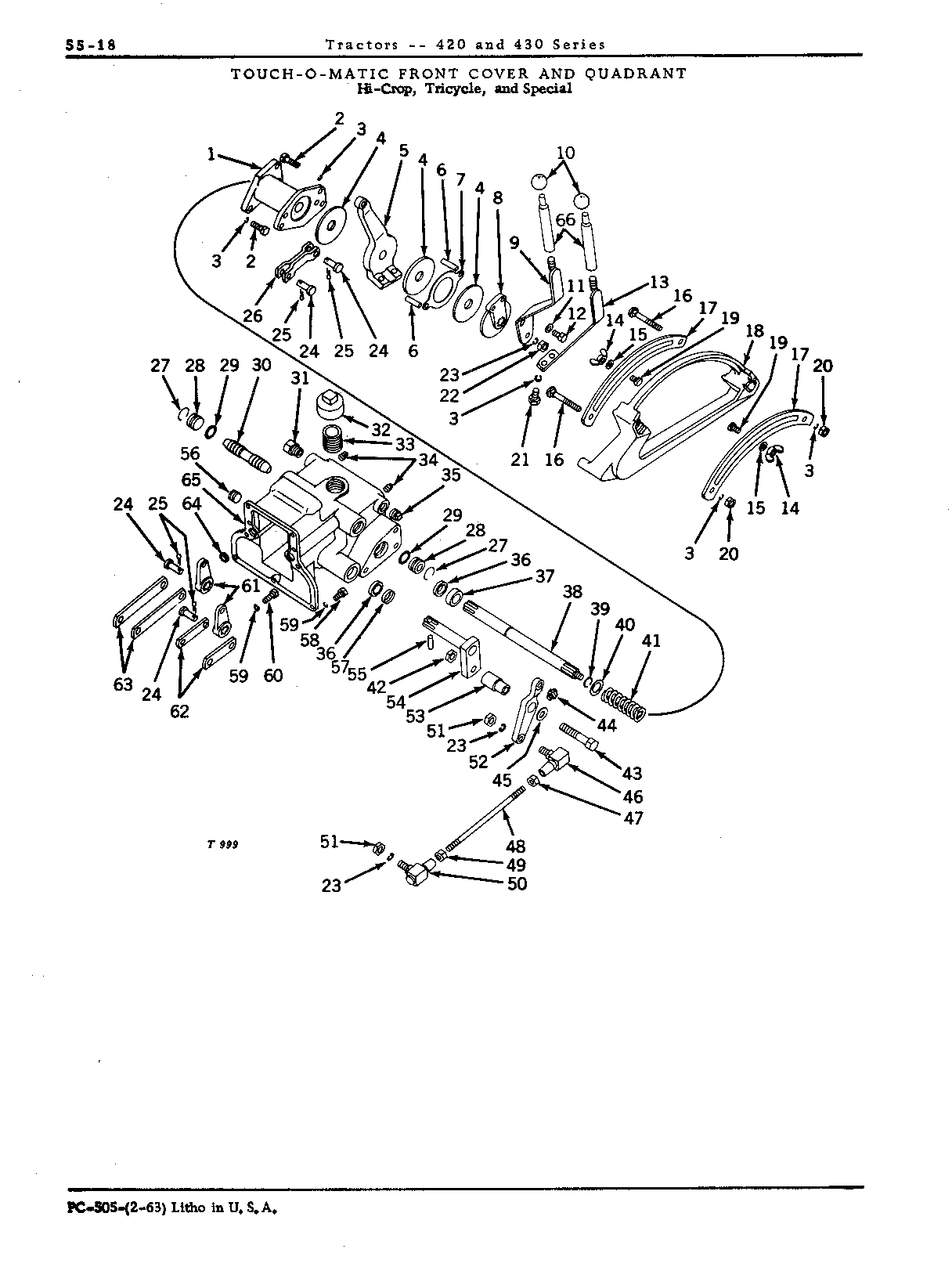 Front cover, Touch-o-matic (H, T, and V)
