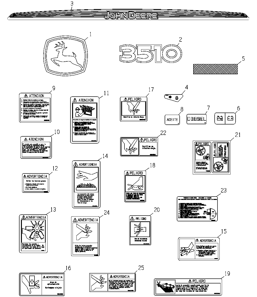 DECAL GP, FRAME, SPANISH (OPTION 6710){TRACK}