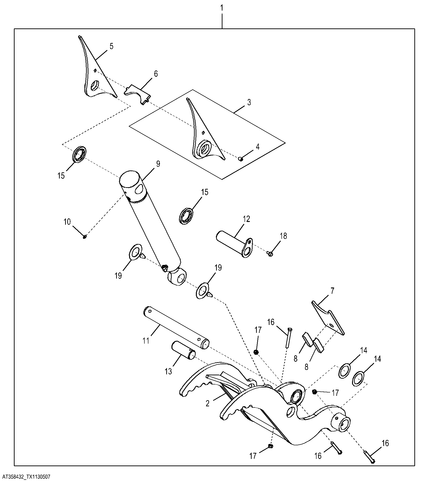 Backhoe Thumb Kit, 45.72 cm (18 in.) and 76.20 cm (30 in.) Buckets