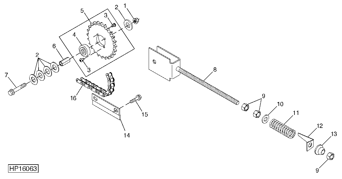SPROCKET IDLER ASSEMBLY - UNLOADING AUGER DRIVE