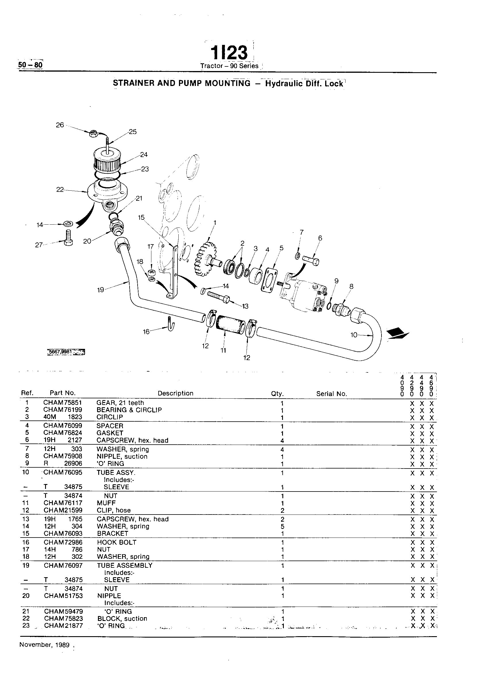 Power Train Strainer and Pump Mounting - Hydraulic Differential Lock