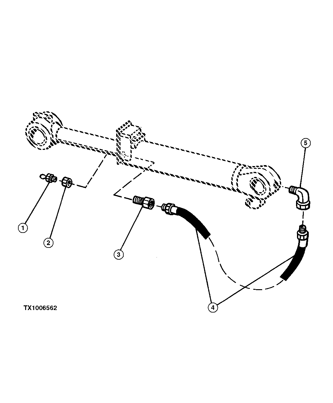 BUCKET CYLINDER LUBRICATION HOSE AND FITTINGS