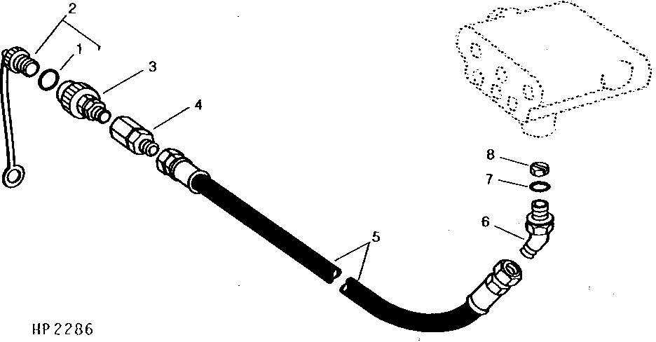 REEL LIFT HYDRAULIC HOSE (EXPORT) (600001 - )
