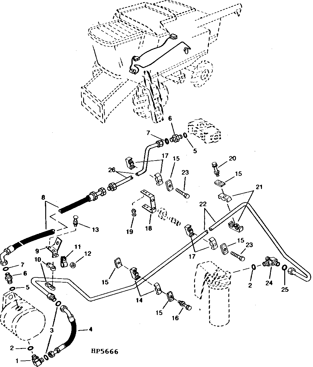 REEL PUMP HYDRAULIC LINES AND HOSES (645510 - )