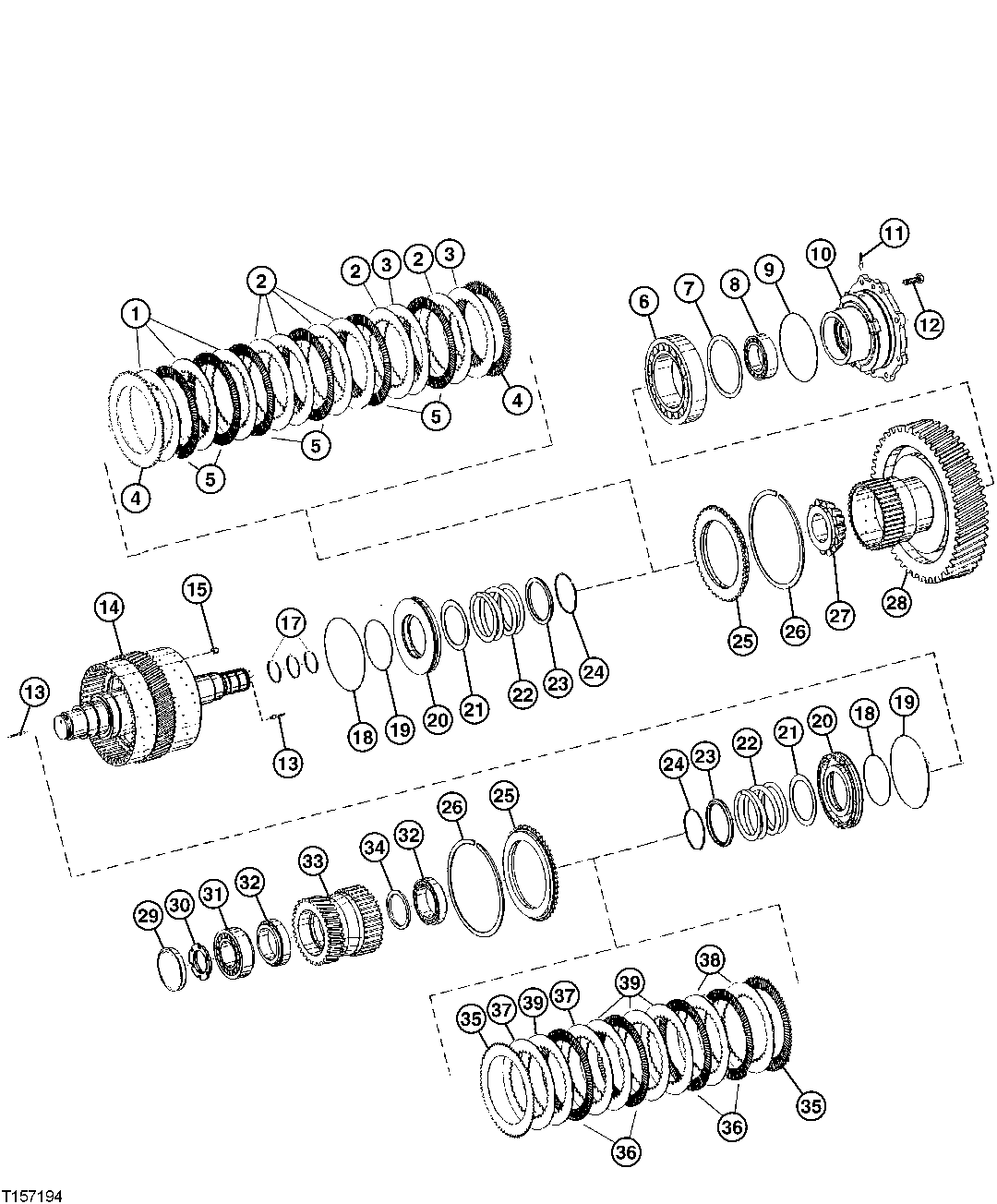 CLUTCH ASSEMBLY (HIGH RANGE FORWARD AND K3) (SN 586280- )