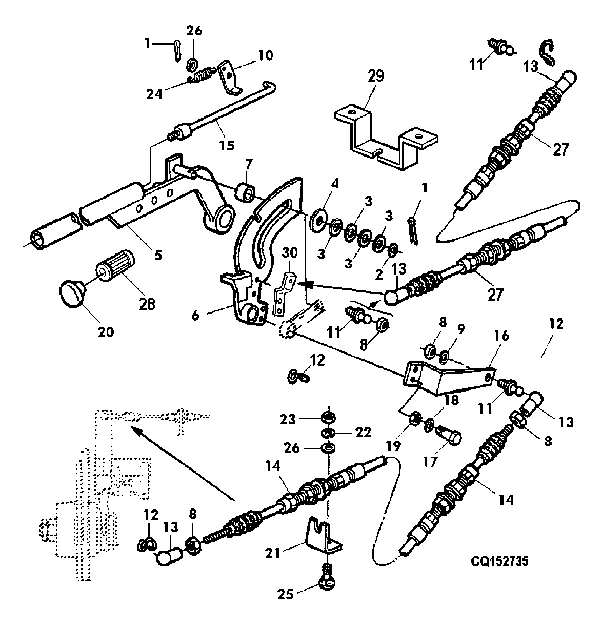 CONTROL LEVER-CUTTING PLATFORM/HYDRAULIC REVERSER