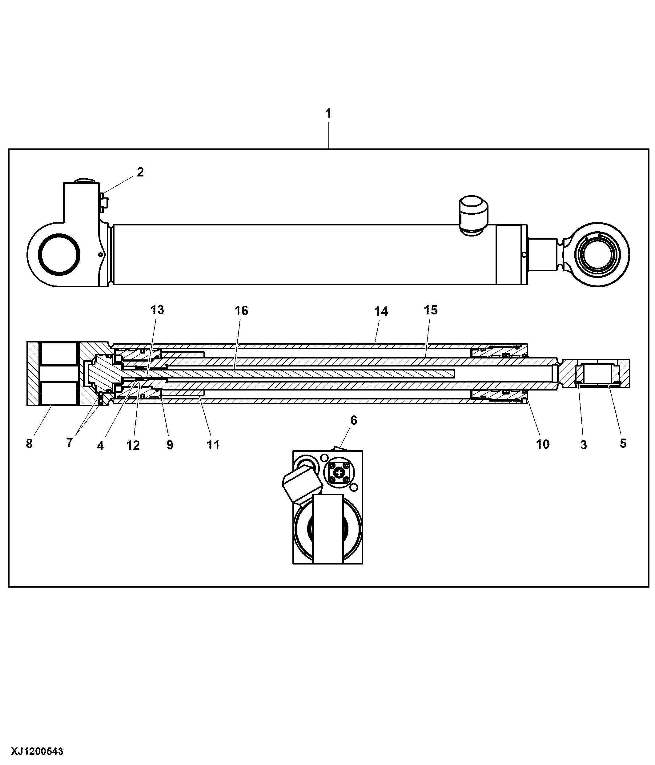 Components, Cylinder, Extension Boom, CF710 IBC / CF710S IBC / CF711S IBC