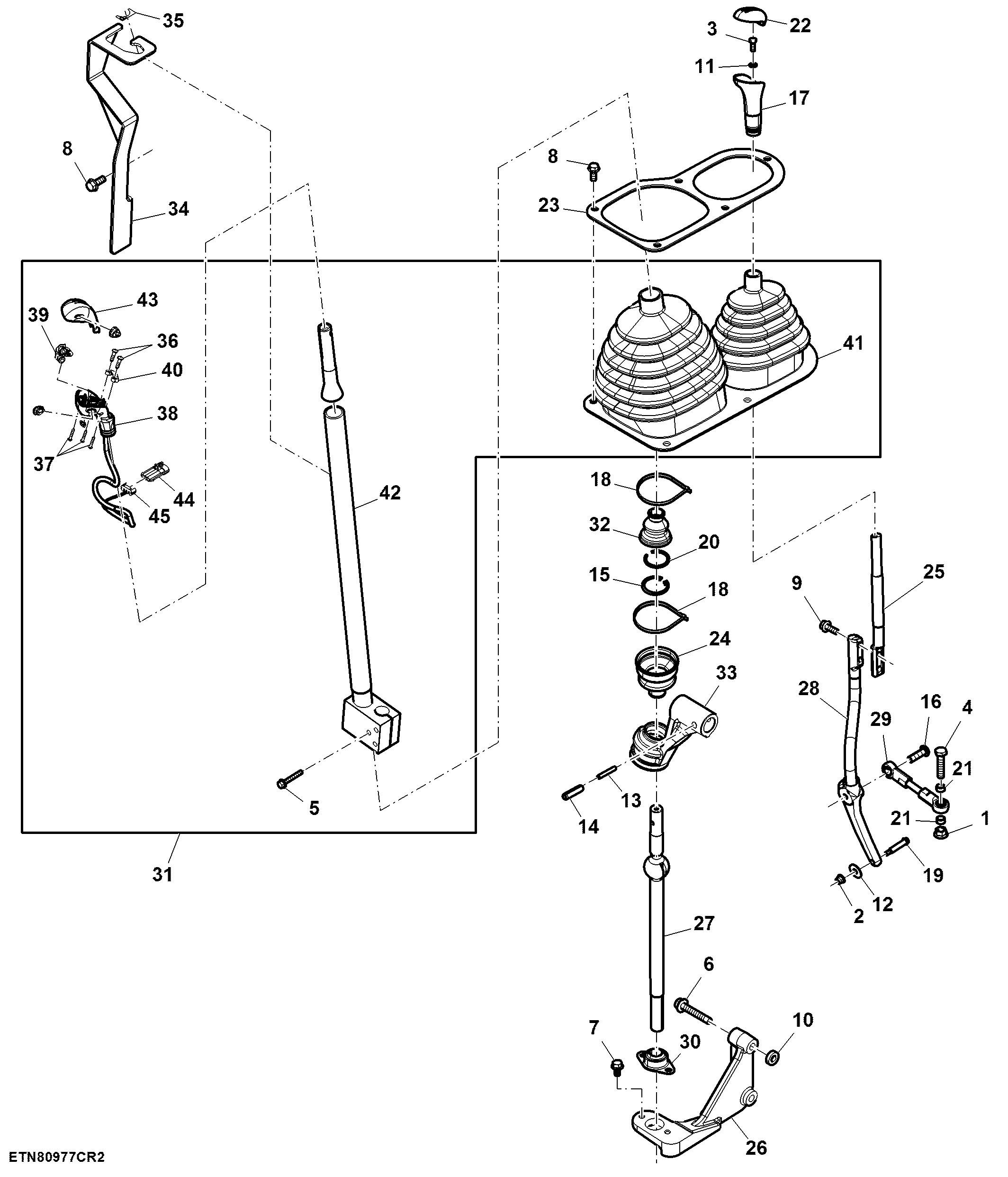 Range And Gear Shift Lever, PowrReverser™, High/Low, Cab